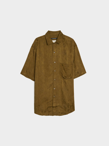 Antique Floral S/S Oversized Shirt, Khaki