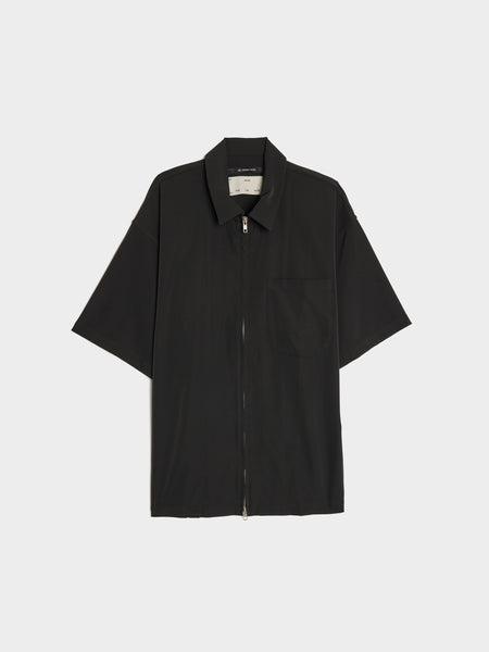 Poly Tech Zip Up Gym Shirt, Black