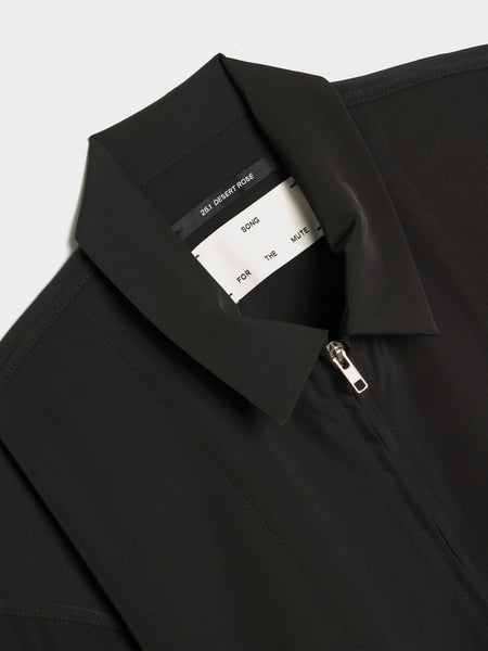 Poly Tech Zip Up Gym Shirt, Black
