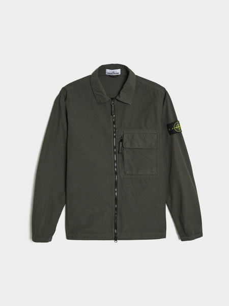 Canvas Weave Cotton Overshirt, Lead Grey