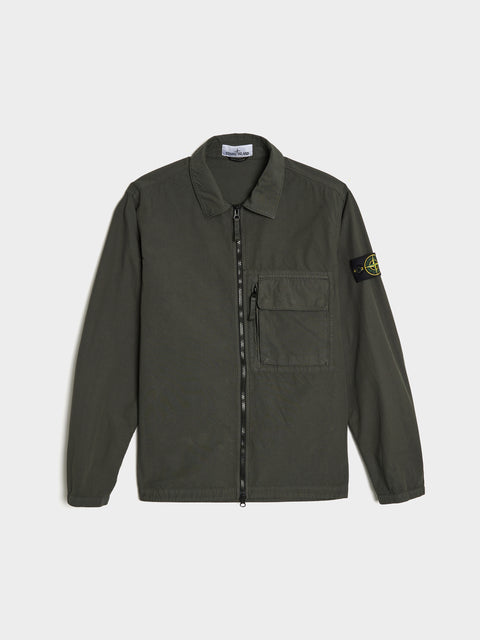 Canvas Weave Cotton Overshirt, Lead Grey