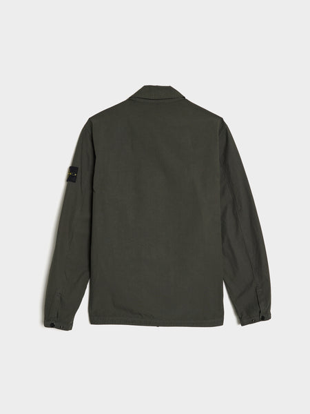 Canvas Weave Cotton Overshirt, Lead Grey