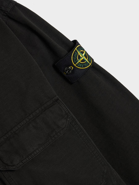 Organic Cotton Ripstop Overshirt, Black