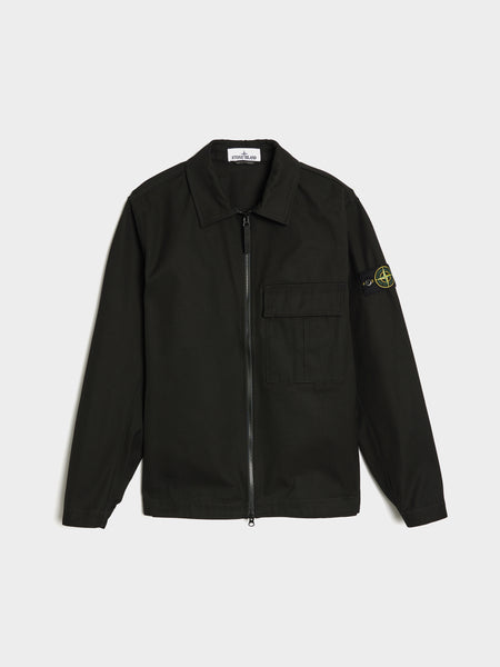 Panama Cotton Overshirt, Black