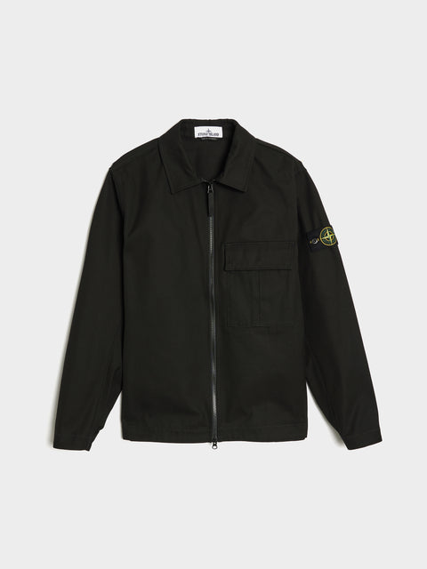 Panama Cotton Overshirt, Black