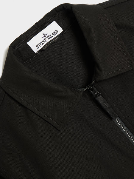 Panama Cotton Overshirt, Black