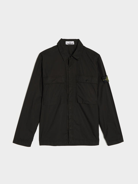 Compass Patch Logo Overshirt, Black
