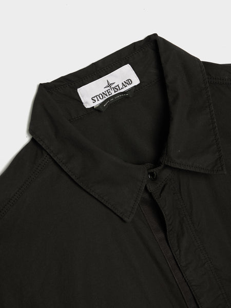 Compass Patch Logo Overshirt, Black