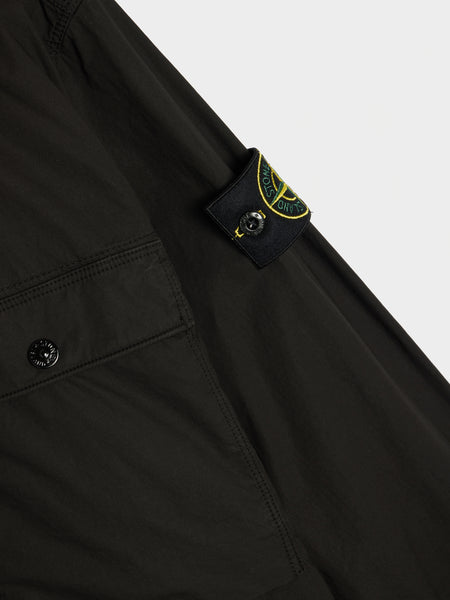 Compass Patch Logo Overshirt, Black