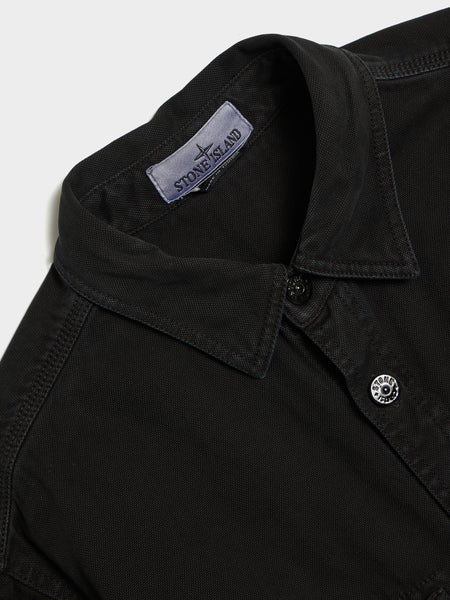 Organic Panama Cotton Overshirt, Black