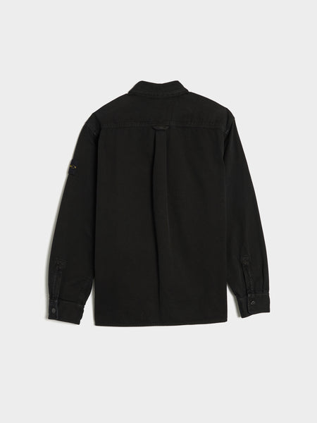 Organic Panama Cotton Overshirt, Black