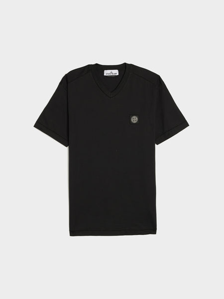 Compass Patch Logo V-Neck T-Shirt, Black