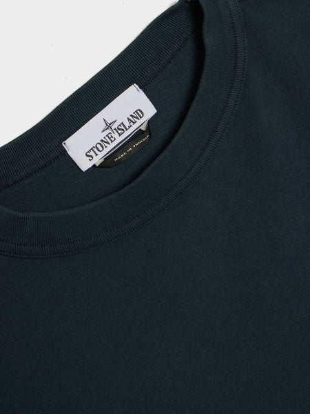 Combed Organic Cotton Long-Sleeve T-Shirt, Navy Blue