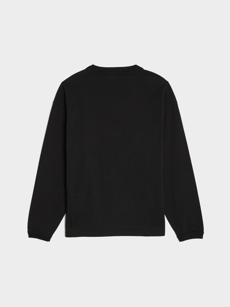 Combed Organic Cotton Long-Sleeve T-Shirt, Black