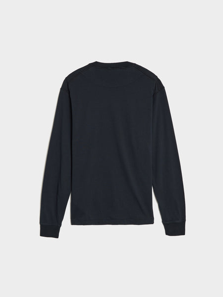 FISSATO Effect Cotton Long-Sleeve T-Shirt, Navy Blue