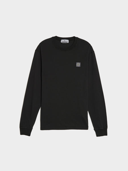 FISSATO Effect Cotton Long-Sleeve T-Shirt, Black