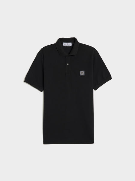 Organic Cotton Piqué T-Shirt, Black