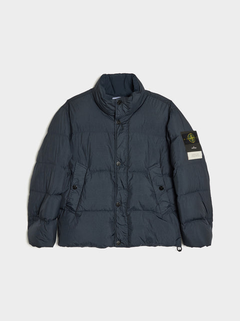 Light Recycled Nylon Rep Down Jacket, Navy Blue
