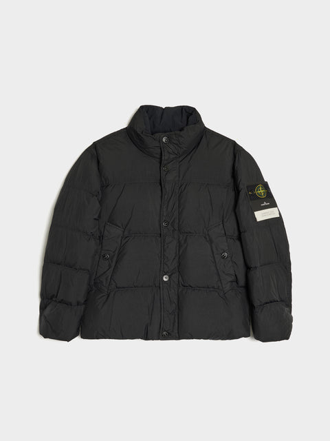 Light Recycled Nylon Rep Down Jacket, Black