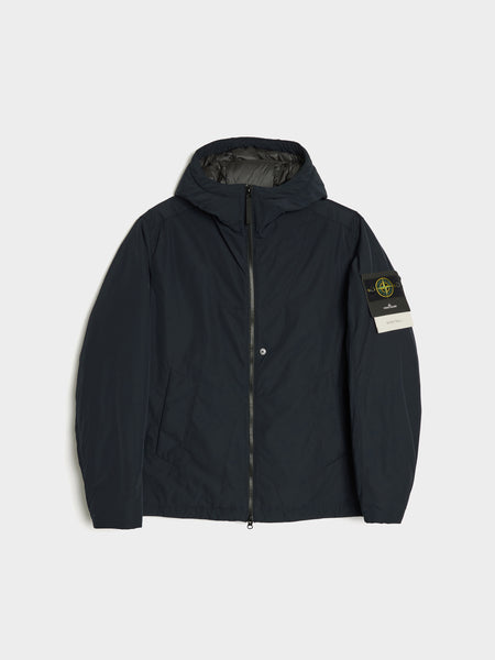 Polyester Micro Twill Padded Hooded Jacket, Navy Blue