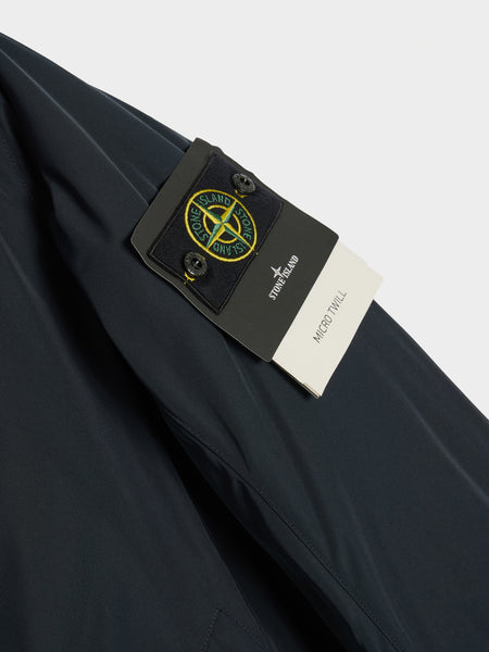Polyester Micro Twill Padded Hooded Jacket, Navy Blue