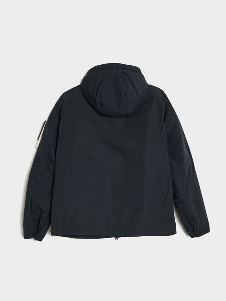 Polyester Micro Twill Padded Hooded Jacket, Navy Blue