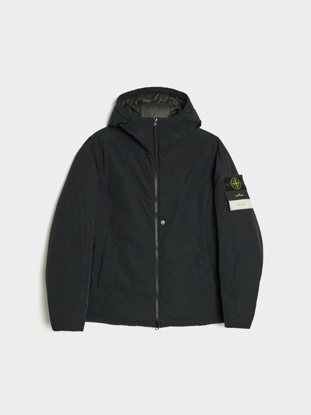 Polyester Micro Twill Padded Hooded Jacket, Black