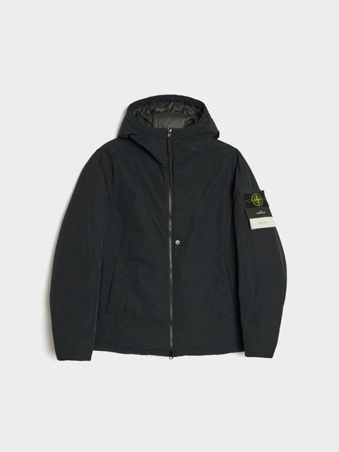 Polyester Micro Twill Padded Hooded Jacket, Black