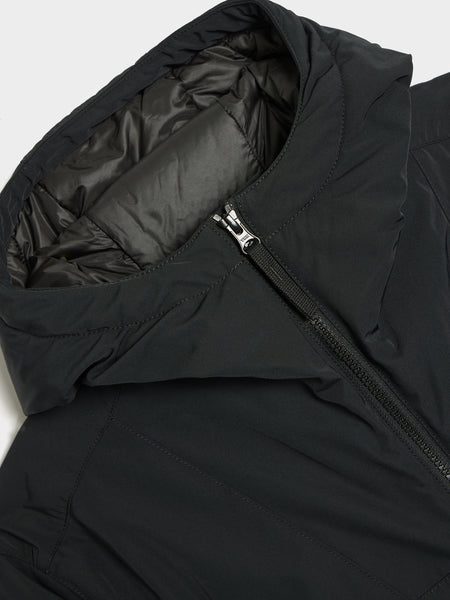 Polyester Micro Twill Padded Hooded Jacket, Black