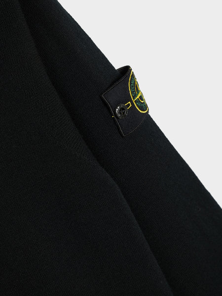 Stretch RWS Wool Knit Crewneck, Black