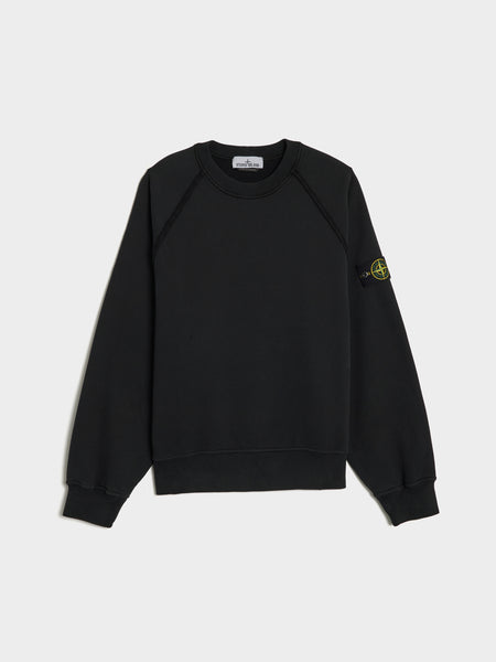Brushed Organic Cotton Fleece Sweatshirt, Black