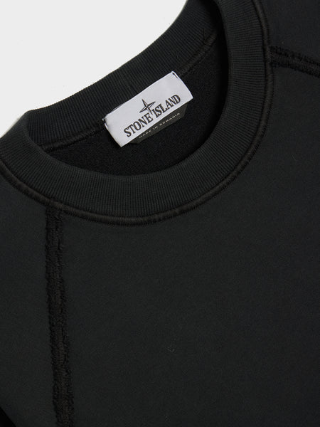 Brushed Organic Cotton Fleece Sweatshirt, Black