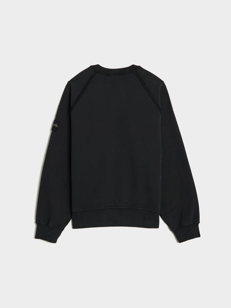 Brushed Organic Cotton Fleece Sweatshirt, Black