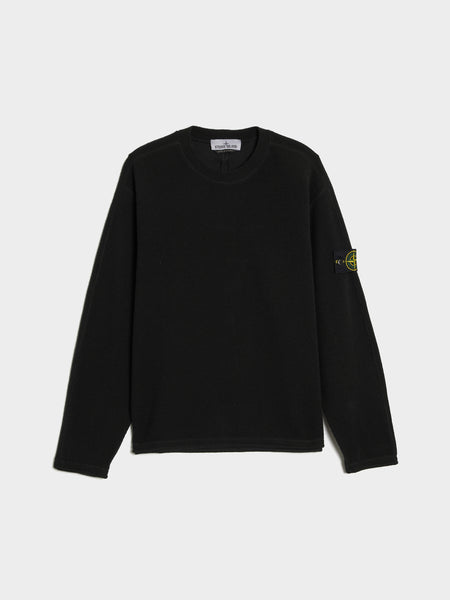 Ribbed Wool Nylon Sweatshirt, Black