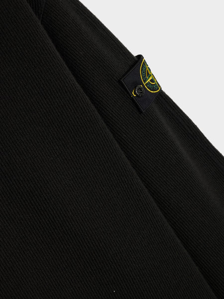 Ribbed Wool Nylon Sweatshirt, Black