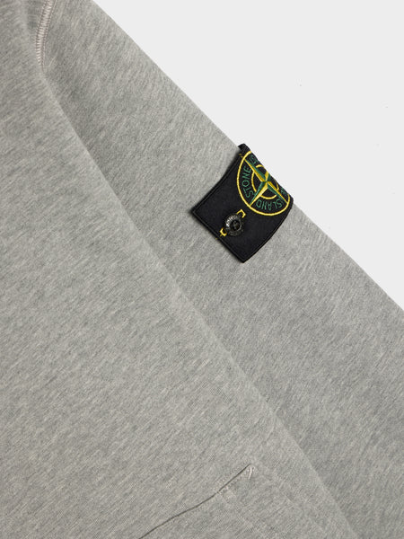 Garment Dyed Cotton Fleece Hoodie, Melange Grey