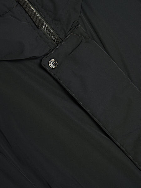 Polyester Micro Twill Hooded Down Parka, Black
