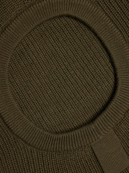 Patch Logo Wool Balaclava, Olive