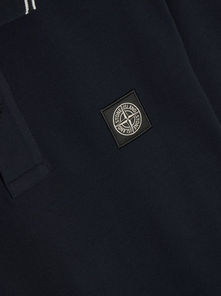 Black Compass Patch Logo Polo Shirt, Navy Blue