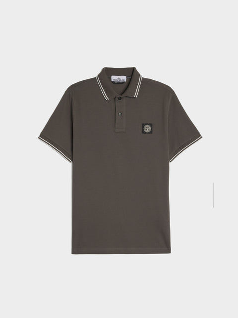 Black Compass Patch Logo Polo Shirt, Charcoal