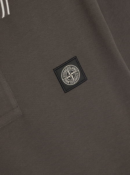 Black Compass Patch Logo Polo Shirt, Charcoal