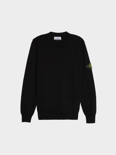 Regular Fit Logo Patch Sweater, Black