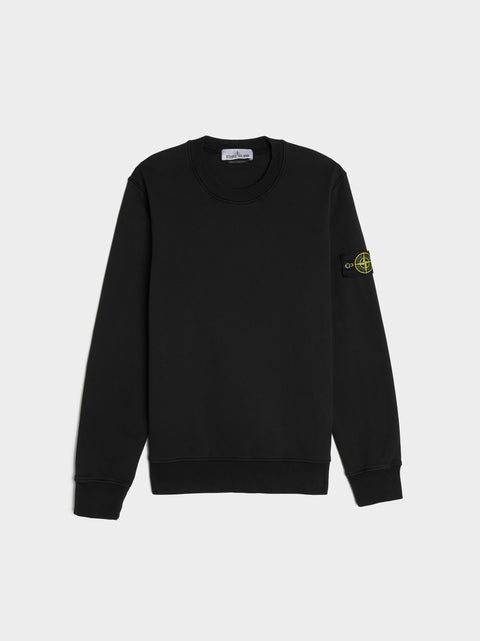 Garment Dyed Cotton Fleece Sweatshirt, Black