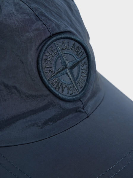 Nylon Metal Logo Cap, Dark Blue
