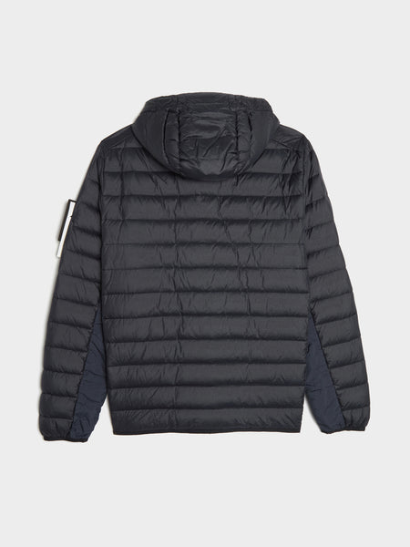 Recycled Light Down Hooded Jacket, Navy Blue