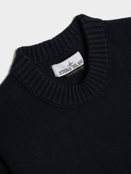 Crewneck Knit Loose Fit, Navy Blue