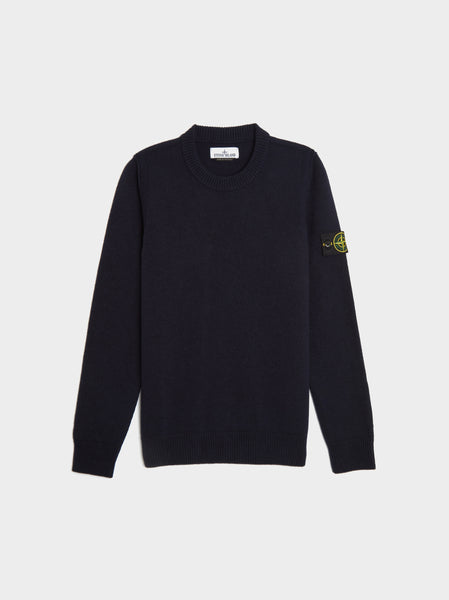 Lambswool Crewneck Knit, Navy Blue