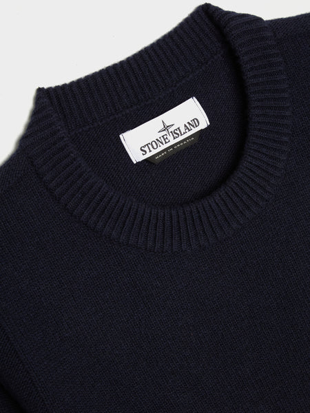 Lambswool Crewneck Knit, Navy Blue