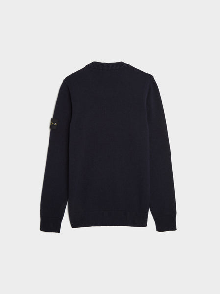 Lambswool Crewneck Knit, Navy Blue