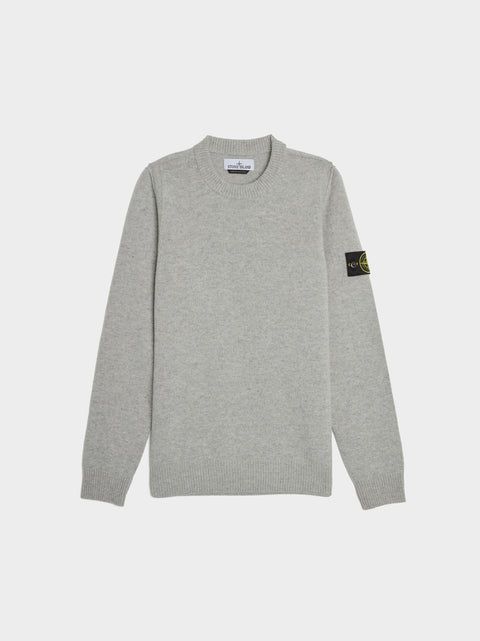 Lambswool Crewneck Knit, Melange Grey